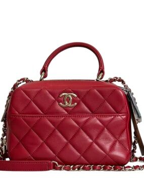 Chanel Trendy CC Top Handle Flap Bag Lambskin Leather GHW